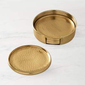 Modern Luxury Round Solid Brass <b>Coaster</b> <b>Set</b> 300 mm 5mm Thick Eco-Friendly Non-Slip Heat Resistant Mats & Pads - Product Image 5