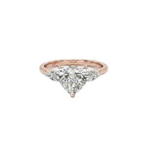 Heart & Pear Cut Lab Created <b>Diamond</b> Engagement <b>Ring</b> Three Stone <b>Diamond</b> <b>Ring</b> Elegant 10K 14K 18K Solid Gold Bridal Set Jewelry - Product Image 3