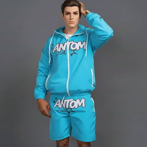 Custom High Quality Plus Size Nylon Windbreaker <b>Jacket</b> and Shorts Set Printed High Street Water Resistant Tracksuit - Product Image 2