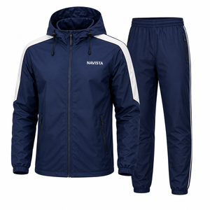 Custom Design Unisex Autumn Windbreaker Set Full <b>Zip</b> <b>Hooded</b> Jacket Matching Pants Outfit OEM ODM Breathable Waterproof - Product Image 2