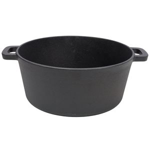 Pentola in Ghisa Pretrattata 2-in-1 con Doppio Manico per Campeggio, Cucina all'Aperto, Barbecue e Cottura in Forno - Product Image 6