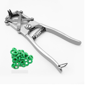 DENTRIC IMPLANTS DI-CF-03 Professional Stainless Steel Animal Elastrator Castrating Pliers Rubber <b>Ring</b> Applicator for Horse Bull - Product Image 4