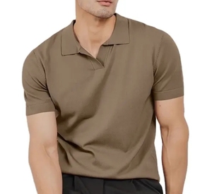 Polo à manches courtes pour homme, couleur unie, tissu Oxford, décontracté, respirant, coupe classique - Product Image 2