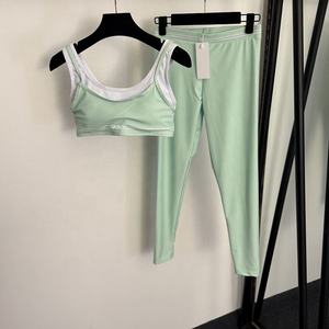 Conjunto de Dos Piezas para Mujer, Top Corto de Manga Corta, Pantalones Anchos de Cintura Alta, Spandex/Poliéster, para Invierno - Product Image 1