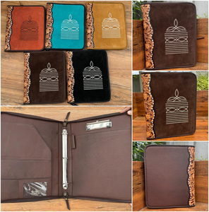 Maletín de cuero de ante para botas A4, carpeta de presentación, organizador, Cartera de conferencias, bolsa para documentos, maletín, carpeta de archivos - Product Image 3