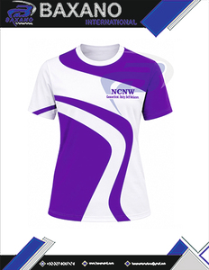 Camiseta de Mujer de la Hermandad NCNW, con Estampado Geométrico Morado y Blanco, Manga Corta, Corte Regular, 100% Algodón Transpirable, con Letras Griegas - Product Image 4