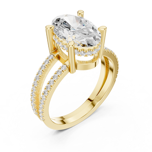 Classic Hot Selling <b>Split</b> Shank 14k Gold IGI Certificate 3 CT Oval Cut E VS1 Lab Grown Diamond Women Engagement Wedding <b>Ring</b> - Product Image 3