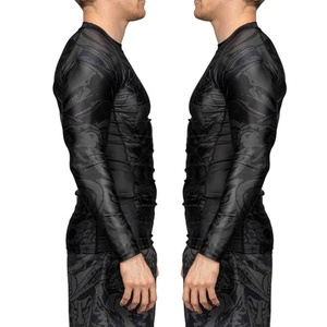 เสื้อเชิ๊ตผู้ชายแบบมีผดผื่นระบายอากาศได้โลโก้ขนาดพลัสไซส์สำหรับเข้ายิม - Product Image 5