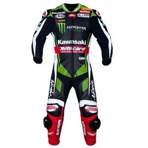 Traje de cuero para carreras Jonathan Rea, 1 pieza, piel de vaca/canguro, mono para moto/ciclismo, traje para motociclista con armadura de nivel 2 - Product Image 1