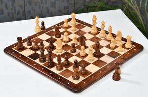 Juego de ajedrez profesional Staunton Tournament Chessmen de 3.75 pulgadas con rey de madera Sheesham al mejor precio - Product Image 5