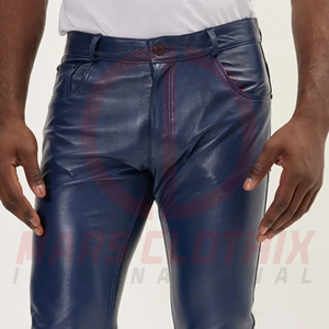 Top Quality Breathable Lightweight Leather Men's Pants Wholesale Design Your Own Logo Men Leather Pants With Side Pockets - Product Image 6