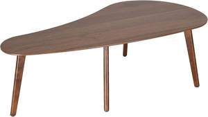 Table basse abstraite de style Mid-Century Modern en bois massif, forme unique, pour salon - Product Image 5