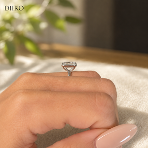 Bezel <b>Emerald</b> Cut Diamond Engagement <b>Ring</b> 925 Sterling <b>Silver</b> Wedding Women Gift <b>Ring</b> Moissanite Jewelry - Product Image 4