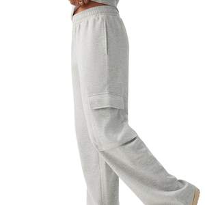 Pantalon de jogging cargo personnalisé pour femme, coupe large, taille haute, ample, en molleton, avec poches, vente en gros OEM - Product Image 5