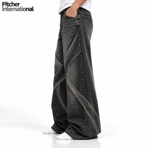 Wholesale mens <b>dark</b> wash <b>jeans</b> Custom mens <b>dark</b> wash <b>jeans</b> <b>Dark</b> wash <b>jeans</b> <b>Indigo</b> Cotton Denim Low MOQ - Product Image 3