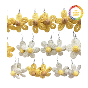 Stylish Handmade Rattan Earrings Coastal Fashion <b>Accessories</b> For Professional Resort Wear And <b>Beach</b> Party Decor - Product Image 5