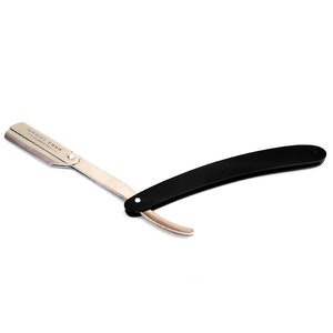 Rasoir droit professionnel pour barbier, noir et argenté, en acier inoxydable, rasoir à lame affûtée pour la barbe - Product Image 2
