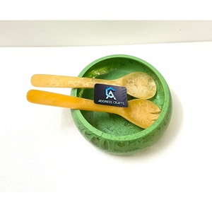 Latest Design Resin Salad Bowl <b>Serving</b> <b>Spoon</b> Fork Set Kitchenware Table Decor Housewares Custom Color Resin Salad Server Dishes - Product Image 1