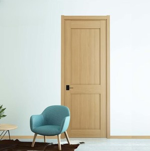 Porte intérieure moderne pré-assemblée en bois massif pour chambre et salle de bain, MDF PVC pour hôtels et maisons, conception d'usine pour usage commercial - Product Image 2