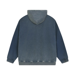 Sweat-shirts pour hommes, style vintage, en denim délavé, avec fermetures éclair, pour streetwear - Product Image 2
