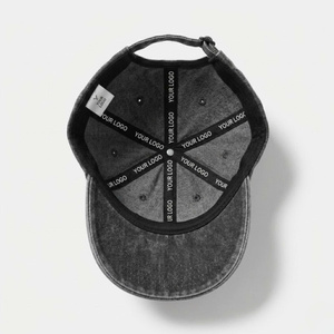 Casquette de baseball unisexe en coton non structurée à visière incurvée, style denim délavé, avec broderie de logo personnalisée sur 6 panneaux, style vintage, pour homme et femme - Product Image 4