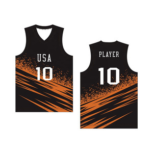 Conjunto de Uniforme de Baloncesto Personalizado, Camiseta y Pantalones Cortos Negros y Naranjas, Equipación Deportiva Sublimada, Nombre y Número Personalizados, Venta al Por Mayor OEM - Product Image 2