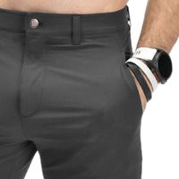Celana Kasual Pria Modern Slim Fit Dengan Kain Elastis, Saku Samping, Lubang Sabuk, Penutup Kancing, Celana Chino Bergaya.
