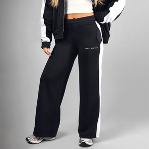 Jogging d'hiver bleu pour femme de haute qualité, coupe large, en molleton bouclette 100% coton, toucher doux, avec cordon de serrage, respirant - Product Image 6