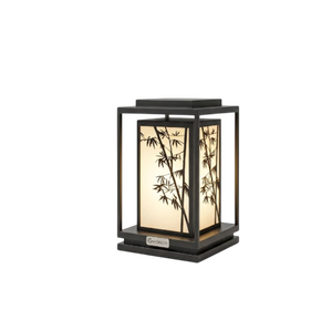 Luces Decorativas de Jardín LED Solares con Patrón de Bambú, Clasificación IP66, Construcción Metálica, Luz Blanca Cálida Suave de 2700K - Product Image 1