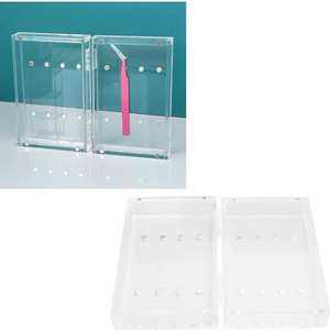 Soporte de Almacenamiento Compacto y Duradero para Pinzas de Pestañas, de Plástico y Acrílico, 15g, Transparente, Exhibidor de Pinzas Cosméticas - Product Image 6