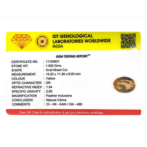 Natural Pear-Cut Citrine Gemstone 9.6 Carat Fine Quality IGI Certified Wholesale - Product Image 4