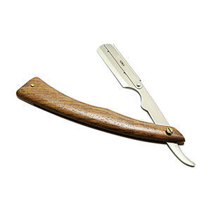Lames interchangeables à bord simple UBI pour rasoir droit, en acier à haute teneur en carbone, manche en bois, pour barbier professionnel, rasage et toilettage - Product Image 4