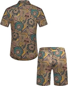 Ensemble de jogging pour hommes, été, tricoté, brodé, 100% coton, séchage rapide, manches courtes, logo personnalisé, ensemble chemise et short - Product Image 1
