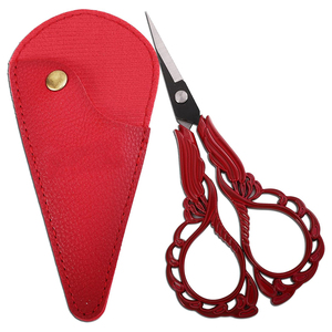 Ciseaux de broderie fantaisie de fabricant en gros, lames aiguisées, manche rouge, ciseaux de couture professionnels pour travaux d'aiguille - Product Image 1