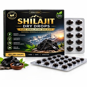 Vente OEM/ODM de gouttes de Shilajit sèches 200 mg, comprimés de Shilajit de l'Himalaya 100 % authentiques pour soutenir l'énergie et la résistance des hommes et des femmes - Product Image 1