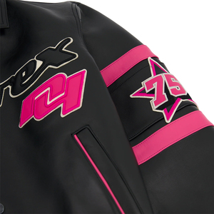 Custom Logo High Quality Leather Made <b>Men</b> Avirex <b>Jackets</b> Hot Sale Heavyweight Leather Custom Logo <b>Men's</b> <b>White</b> Averix <b>Jackets</b> - Product Image 3