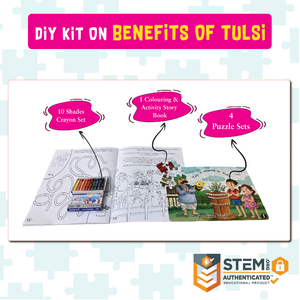 Libro de Actividades y Rompecabezas con Historias para Niños de 6+ Años, Juego de Juguetes DIY Tulsi Benefits con Crayones que Fomentan la Conciencia Ambiental - Product Image 4