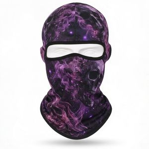 Masques Balaclava à sublimation motif crâne bleu, polyester et élasthanne, protection intégrale du visage, séchage rapide, protection UV, masques de cyclisme - Product Image 3