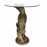 Antiker Gold Toucan Beistell tisch mit Glasplatte Wohnkultur Möbel für Wohnzimmer Möbel Einfache und attraktive Tische