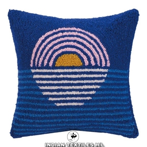 Tufted Boho Wool Cushion Cover By Indian Textiles H/L Handwoven Decorative Throw Pillow Luxury Boho Pillow - Product Image 1