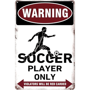 CIFbuy <b>Boys</b> & Girls Soccer Room Decor Metal Soccer Player Wooden Wall Sign Bedroom Gifts (TikTok for Temu Pick <b>up</b> Service) - Product Image 1