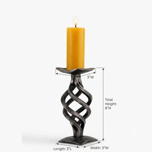 Candelabro de Metal en Espiral de Bronce Antiguo Hecho a Mano, Candelabro de Hierro Trenzado para Mesa, Adornos de Lujo para Sala de Estar y Comedor - Product Image 3