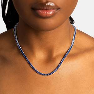 Collier en argent 925 avec chaîne serpent sertie de saphirs, bijou de luxe pour femme, à porter au quotidien - Product Image 1