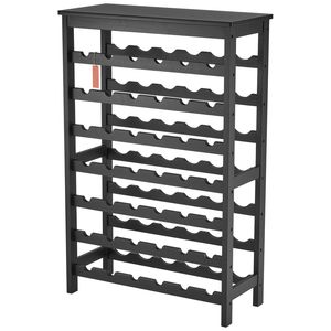 Portabottiglie Modulare per 42 Bottiglie, 7 Ripiani in Legno di Bambù Massiccio, Espositore Moderno da Tavolo o Pavimento - Product Image 6