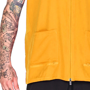 Chaleco Polo Amarillo sin Mangas para Barbería, Ropa Casual para Hombre, Color Sólido, para Uso en Salón - Product Image 5