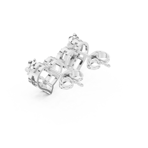 Boucles d'oreilles en or blanc 10 carats avec diamants cultivés en laboratoire, en forme de cœur floral, pour femmes – Bijoux élégants et romantiques - Product Image 2