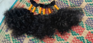 Extensión de cabello a granel de templo indio del Sur rizado crudo para trenzar sin productos químicos sin enredos - Product Image 2