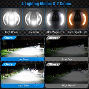 Faro LED Rotondo da 7 Pollici 40W 3800LM con Abbaglianti, Anabbaglianti, DRL e Indicatore di Direzione per Jeep, Honda, Moto Yamaha, e Auto (compatibile con fari Halo) - Product Image 4