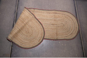 Tapis de couloir ovale en jute tressé fait main, tapis d'entrée rustique en jute naturelle, tapis de cuisine bohème, tapis de sol. - Product Image 6