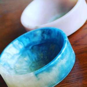 Newly Added Polished Resin Handmade Durable Lightweight <b>Food</b> Grade Carved Modern Luxury Eco-Friendly <b>Party</b> Fruit Bowl Salad Set - Product Image 6